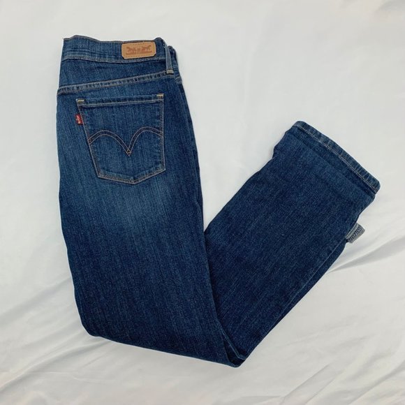 Levi's 505 Straight Leg Dark Wash Jeans Size 6 - Picture 2 of 6